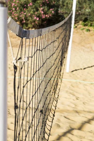Mesh on the sports court for volleyball on the sand