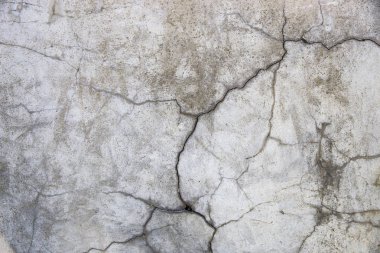 Çatlaklı beton duvar. Gri kentsel arka plan. Metin için alan