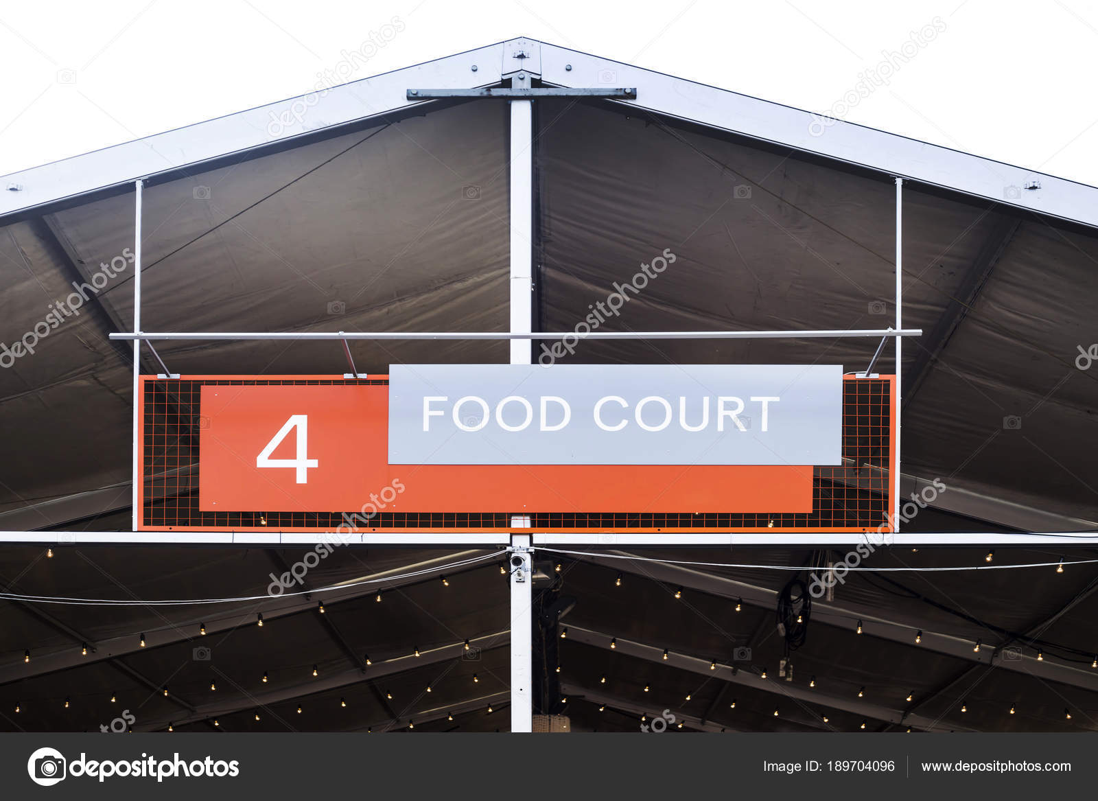Food Court Large Sign Canopy Place Feed Open Air Summer Stock Photo by Food Court Large Sign Canopy Place Feed Open Air Summer Stock Photo by