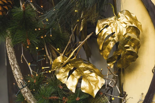 Modern luxury decoration for the tree of gold leaves. — 스톡 사진