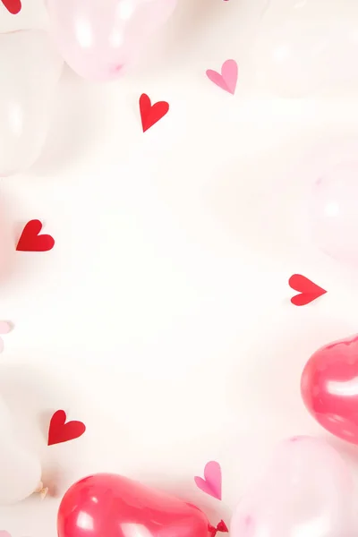 Valentines day concept on white background with copy space. — Stock Photo, Image