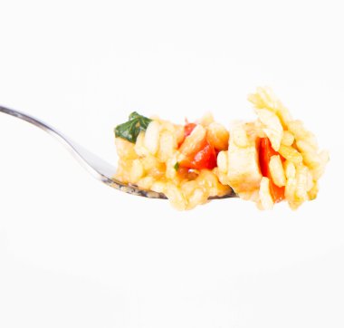 Risotto çatal üzerinde