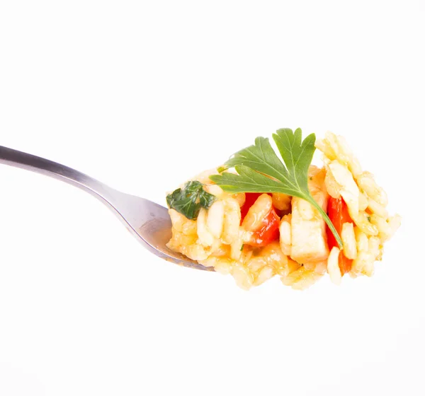 Risotto em garfo — Fotografia de Stock