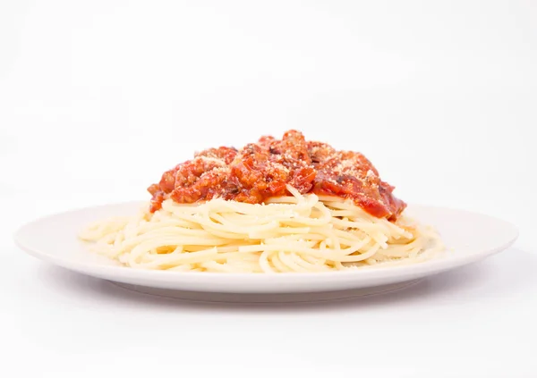 Pasta gegeten met een vork — Stockfoto