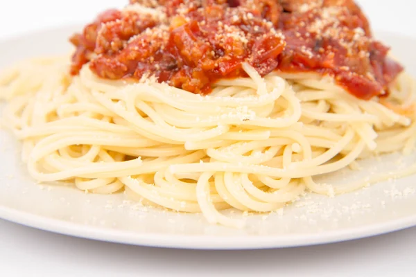 Pasta gegeten met een vork — Stockfoto