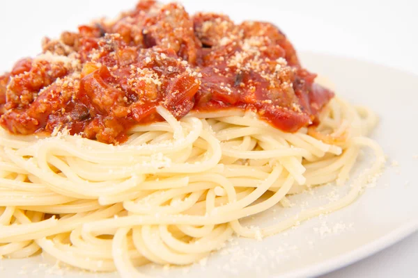 Pasta gegeten met een vork — Stockfoto