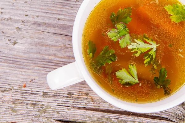 Uma sopa de frango — Fotografia de Stock