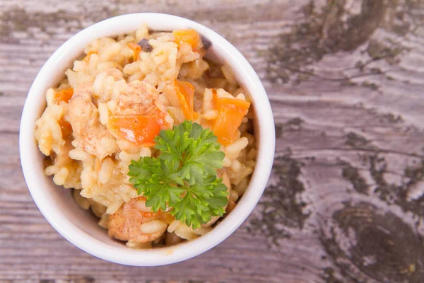 Risotto mit Huhn — Stockfoto