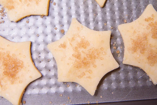 Cookies Noël Juste Avant Être Cuits — Photo