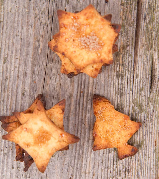 Jul Cookies Trä Bakgrund — Stockfoto