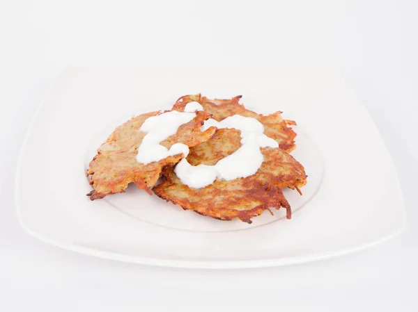 Kremalı patates pancakes — Stok fotoğraf