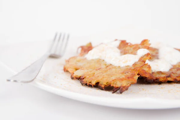 Kremalı patates pancakes — Stok fotoğraf