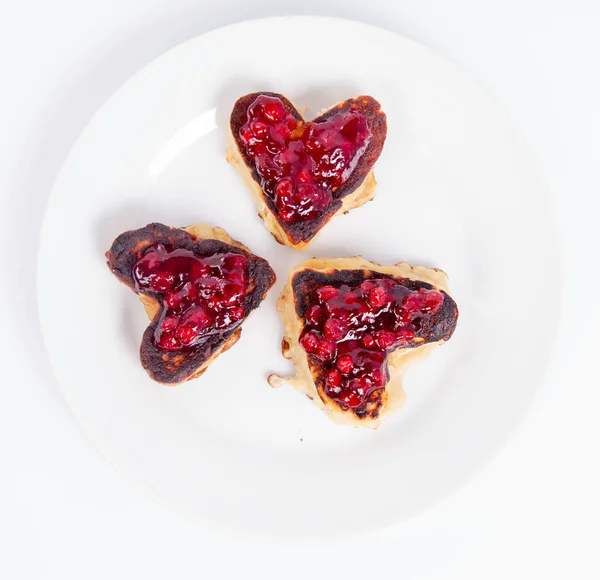 Pancakes a forma di cuore — Foto Stock