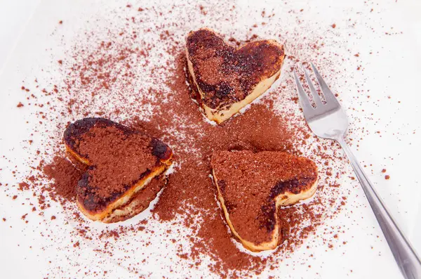 Heart shaped pancakes — Stock Photo, Image