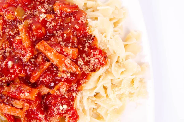 Pasta met saus — Stockfoto