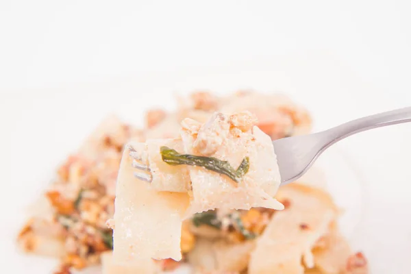 Pasta with cream sauce — Stock Photo, Image
