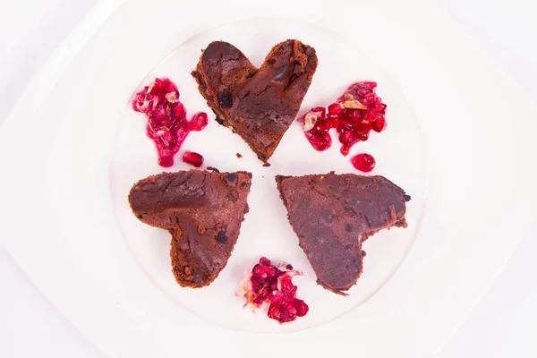 Heart shaped a brownie — Stock Photo, Image