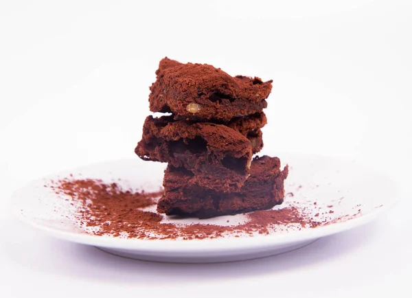 Herz formte ein Brownie — Stockfoto