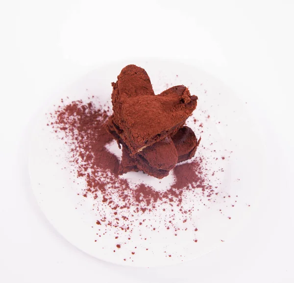Corazón en forma de brownie —  Fotos de Stock