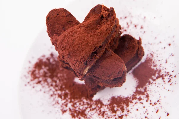 Cuore a forma di un brownie — Foto Stock