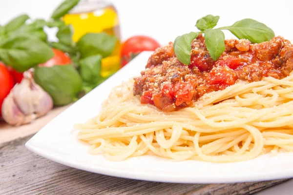 Um espaguete bolonhesa — Fotografia de Stock