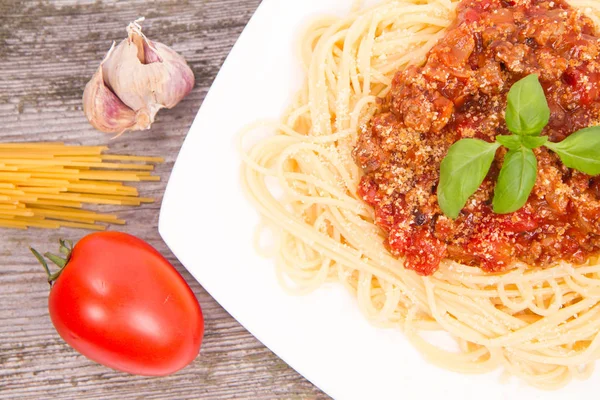 Spaghetti Bolognese Close — Stockfoto