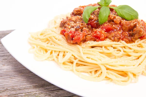 Um espaguete bolonhesa — Fotografia de Stock