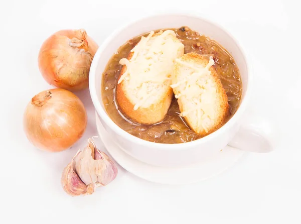 トーストとオニオン スープ — ストック写真
