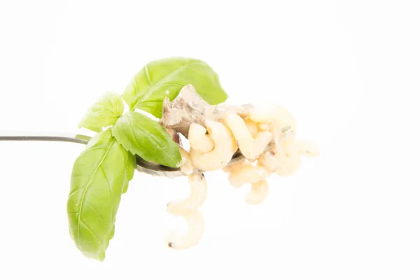 Fusilli met champignonsaus — Stockfoto