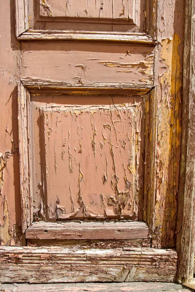 Drzwi Drewniane Starej Farby Spadając — Zdjęcie stockowe