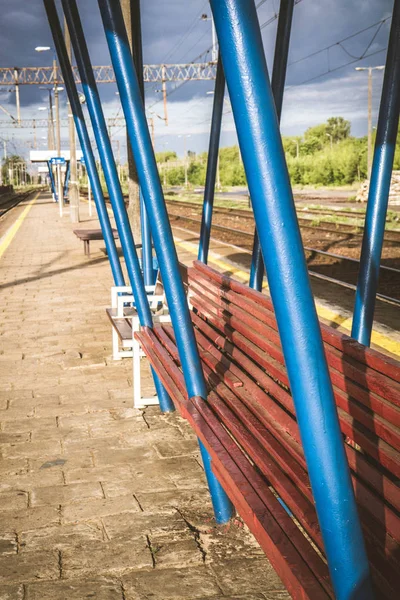 En järnvägsstation — Stockfoto