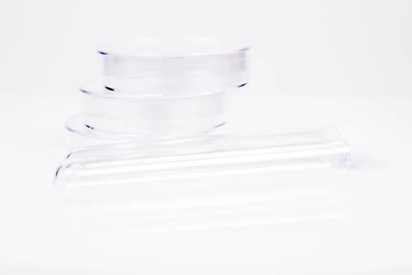 Petri dishes and test tubes — Stock Photo, Image