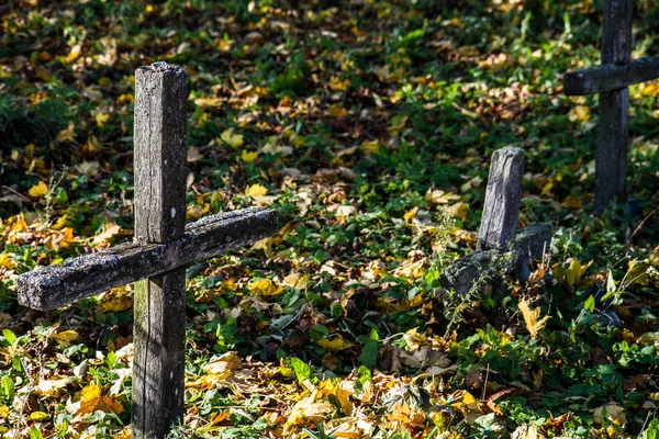 Cruzes Velhas Cemitério — Fotografia de Stock