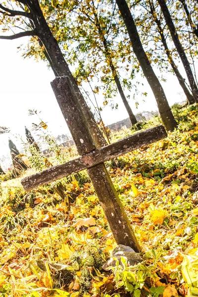 Velha Cruz Cemitério — Fotografia de Stock