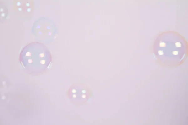 Tvål Bubblor Vit Bakgrund — Stockfoto