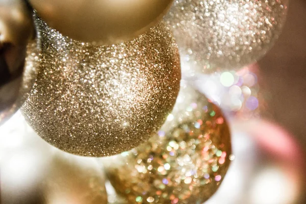 Bolas Luces Navidad Primer Plano —  Fotos de Stock