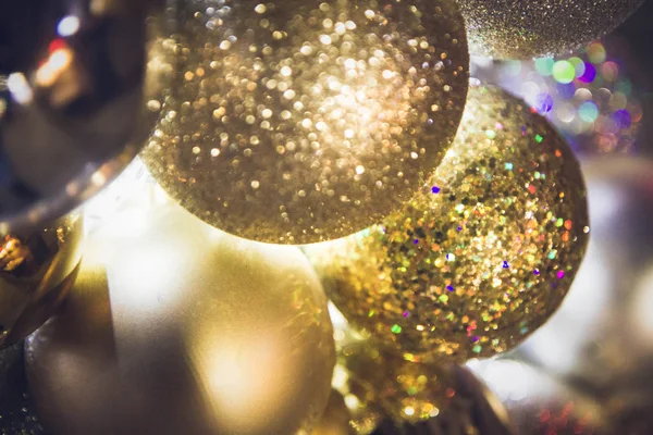 Vánoční Koule Světla Zblízka — Stock fotografie