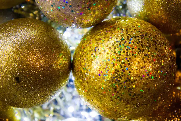 Christmas Balls Lights Close — Stock Photo, Image