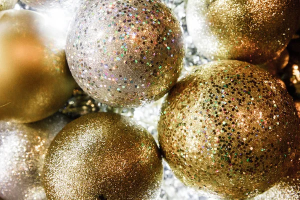 Christmas Balls Lights Close — Stock Photo, Image