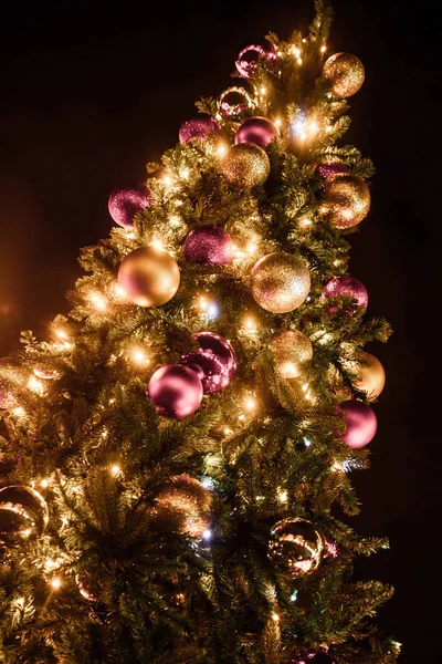 Boules Lumières Noël Gros Plan — Photo