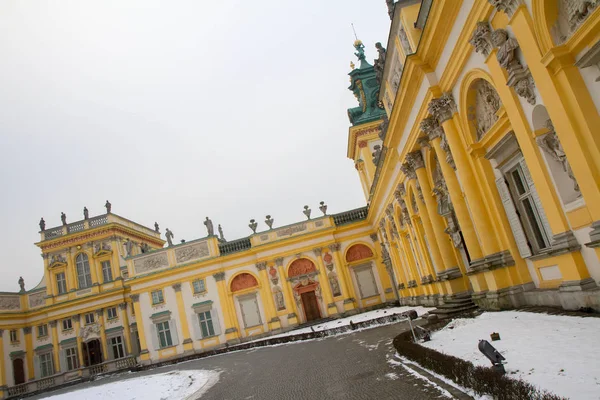 Královský Palác Vilanově Varšavě Polsko Zimě — Stock fotografie