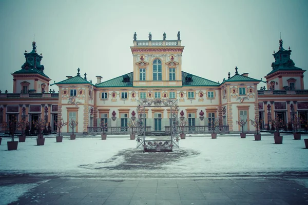 Královský Palác Vilanově Varšavě Polsko Zimě — Stock fotografie