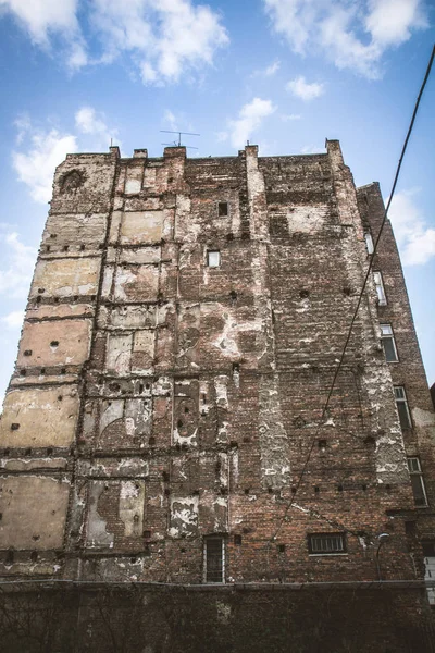 Casa Abandonada Vista Hacia Arriba Varsovia Polonia — Foto de Stock