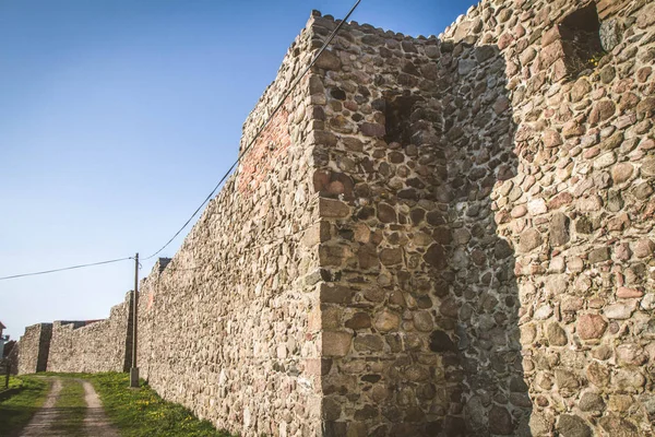 Mura Difensive Del Xiii Secolo Nella Città Strzelce Krajenskie Polonia — Foto Stock