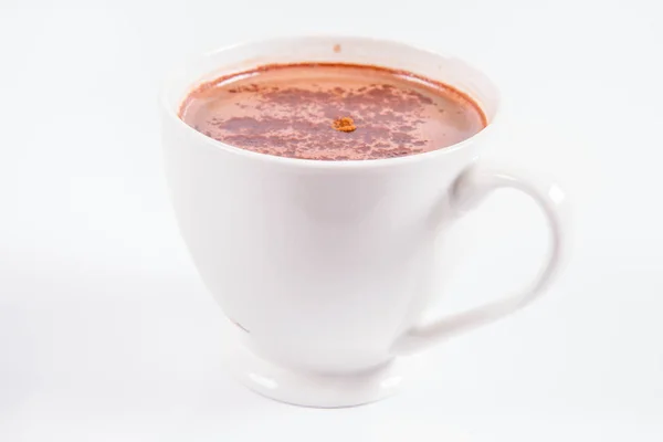 Tazza Cioccolata Calda Sfondo Bianco — Foto Stock
