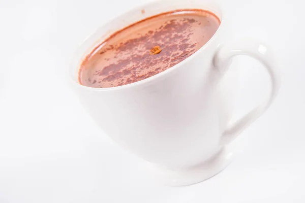Cup Hot Chocolate White Background — Stock Photo, Image