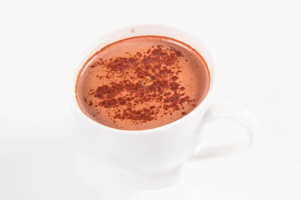 Xícara Chocolate Quente Fundo Branco — Fotografia de Stock
