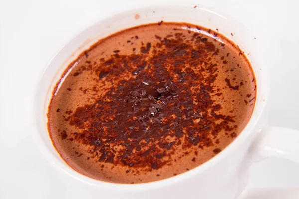 Coupe Chocolat Chaud Sur Fond Blanc — Photo