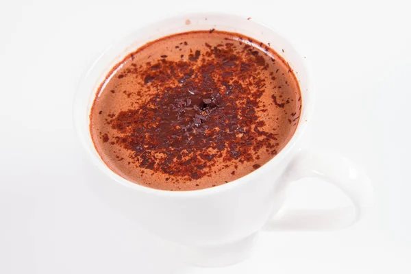 Csésze Forró Csoki Fehér Alapon — Stock Fotó