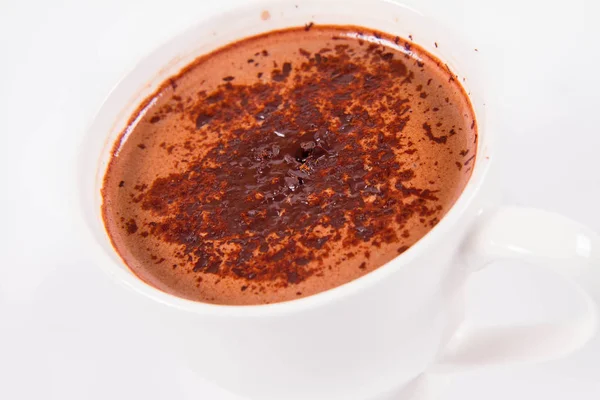 杯热巧克力在白色背景上 — 图库照片